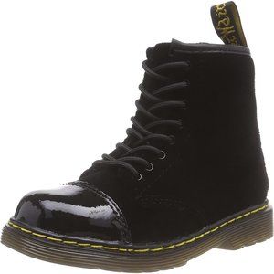 kids velvet dr martens boot